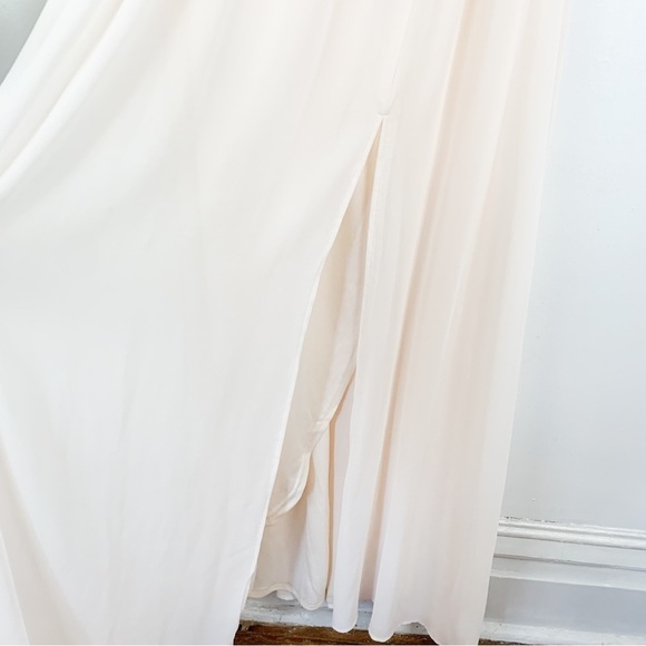 Lulu’s Dreamy Devotion Gardenia Lace Sleeveless Maxi Bridal Wedding Dress Sz L - Picture 9 of 11